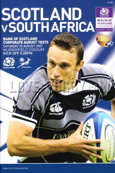 2007 Scotland v South Africa  Rugby Programme